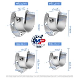 Giá Đỡ Thanh Treo Quần Áo Inox - Hình Bán Nguyệt - Pát Đỡ Thanh Treo Tủ Quần Áo Chắc Chắn, Gọn Đẹp MT-09 6
