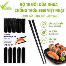 Bộ 10 Đôi Đũa Nhựa Việt Nhật Chịu Nhiệt Tốt GD339 - Đũa Nhựa ABS Việt Nhật 24cm Độ Bền Cao 1
