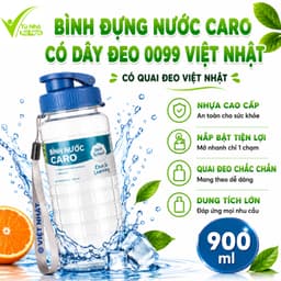 Bình Nước Caro Việt Nhật 550ml 750ml 900ml GD344 - Bình Nước Thể Thao Caro Có Quai Đeo Chắc Chắn 1