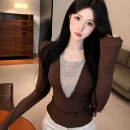 [Có Bigsize 45-85kg] Áo Thun Nữ Tay Dài Cổ V Phối Cườm LIMO Cotton Co Giãn Tôn Dáng Sang Chảnh MS558 6