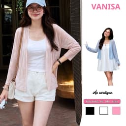 Áo Khoác Cardigan Nữ Mỏng Nhẹ Mát Trơn 4 Cúc Dáng Dài Tay Dài Chất Cotton Giấy VANISA 902 1
