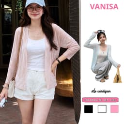 Áo Khoác Cardigan Nữ Chất Thun Giấy Mỏng Nhẹ Co Dãn 4 Chiều Dáng Suông Tay Dài Có Cúc VANISA 902 1