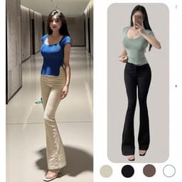 Quần Jean Kaki Nữ Ống Loe Dáng Dài 99-102cm, Quần Loe Nữ Cạp Cao Tôn Dáng, Form Đẹp Thời Trang - Mane clothingg 1
