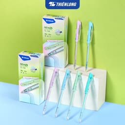 Combo 5/10/20 Bút bi Thiên Long FO-039 Pro, phiên bản nâng cấp, 4 màu thân thời trang, ngòi 0.5mm, mực xanh TL-109 1