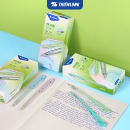 Combo 5/10/20 Bút bi Thiên Long FO-039 Pro, phiên bản nâng cấp, 4 màu thân thời trang, ngòi 0.5mm, mực xanh TL-109 2