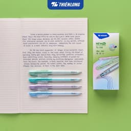 Combo 5/10/20 Bút bi Thiên Long FO-039 Pro, phiên bản nâng cấp, 4 màu thân thời trang, ngòi 0.5mm, mực xanh TL-109 3