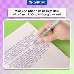 Combo 5/10/20 Bút bi Thiên Long FO-039 Pro, phiên bản nâng cấp, 4 màu thân thời trang, ngòi 0.5mm, mực xanh TL-109 7