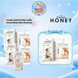 [ Combo mua 5 tặng 1 ] Tã/bỉm HONEY đủ size NB66/S52/M46/M52/L48/XL44/XXL42/XXXL40/XXXXL38 1