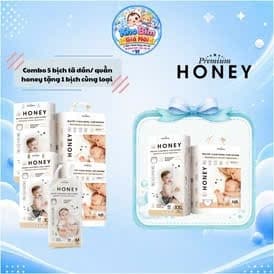 [ Combo mua 5 tặng 1 ] Tã/bỉm HONEY đủ size NB66/S52/M46/M52/L48/XL44/XXL42/XXXL40/XXXXL38