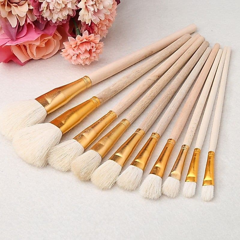 🎨 CỌ VẼ LÔNG THỎ TRẮNG CÁN GỖ – CỌ CHẤM MÂY, CHẤM TÁN CÂY, DẶM MÀU VẼ TRANH, VẼ GỐM, ĐỒ THỦ CÔNG