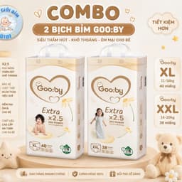 COMBO 2B Tã bỉm GOOBY mềm, mỏng, thấm hút tốt an toàn cho bé, đủ size từ NB >> 4XL 1