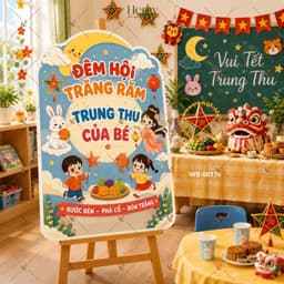 Bảng Trang Trí Tết Trung Thu, Rằm Tháng 8 – Decor Lớp Học, Cửa Hàng, Góc Chụp Ảnh - HeMy Decor 3