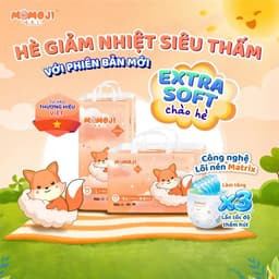 Combo 2 Bịch Tã Bỉm Dán Momoji Extra Soft NB/S/M/L/XL/XXL/XXXL Mềm Mại, Siêu Mỏng, Siêu Thấm Hút, An Toàn Cho Bé 4