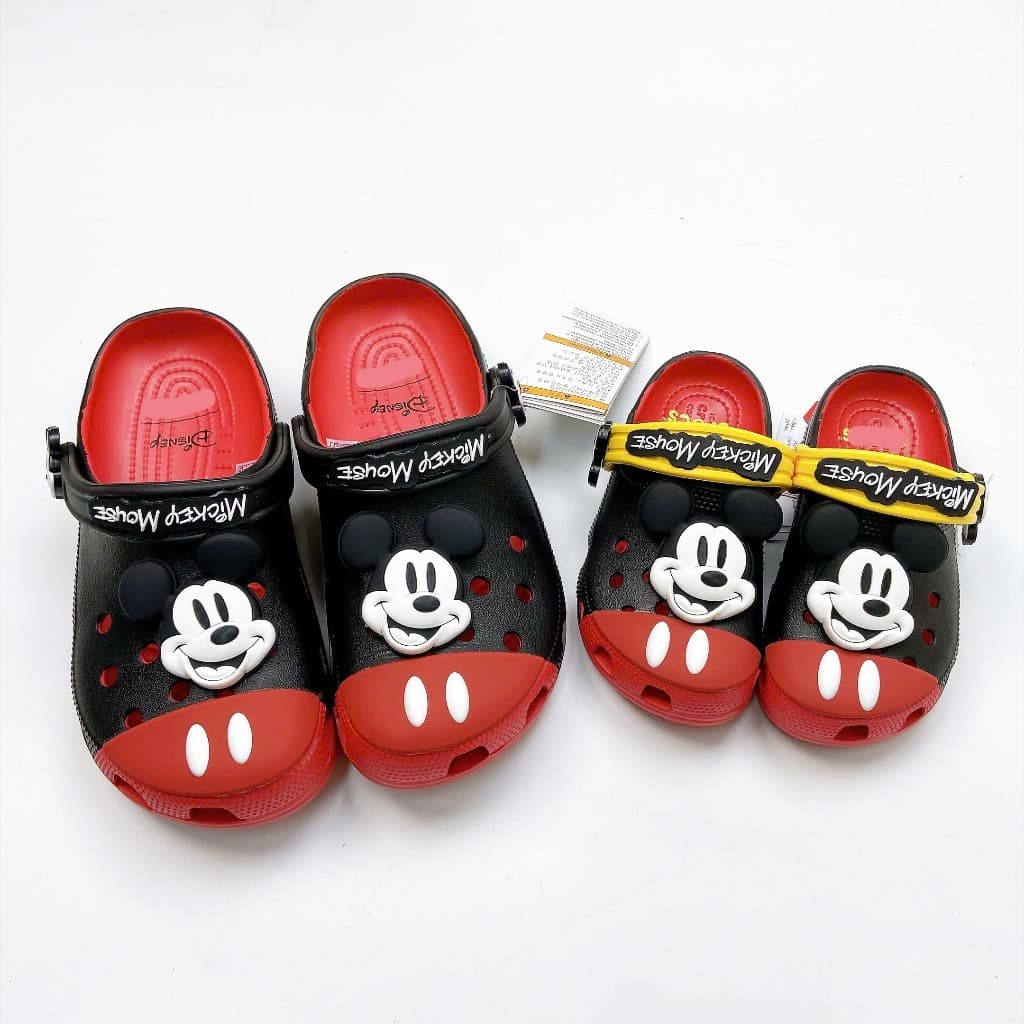 Dép sục cờ róc MICKYE MOUSE full size lớn bé từ 24-41 kèm sticker 3D dày đẹp