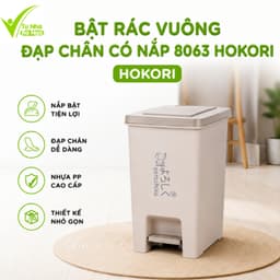 Bật Rác Vuông Đạp Chân Có Nắp Hokori Nhựa PP Cao Cấp Dung Tích 10L 15L 20L GD353 1
