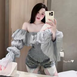 Áo Trễ Vai Nữ Tay Dài Nhún Bèo Kiểu Hàn Quốc, Áo Bo Chun Eo Dáng Croptop Thời Trang Nữ Kieupham.shop 7