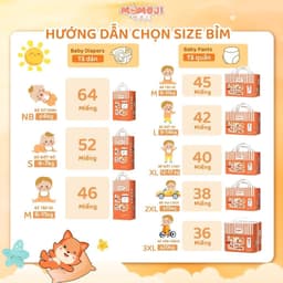 Combo 3 Tã Bỉm Dán/Quần Momoji Air Dry+ NB/S/M/L/XL/XXL/XXXL Êm Mềm Mịn, Siêu Mỏng, Siêu Khô Thoáng, An Toàn Cho Bé 8
