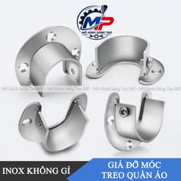 Giá Đỡ Thanh Treo Quần Inox - Pát Giá Đỡ Treo Đồ  Hình Bán Nguyệt Thiết Kế Gọn Chắc Chắn, Tiện Lắp Đặt  MT-09 6