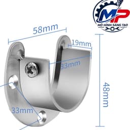 Giá Đỡ Thanh Treo Quần Inox - Pát Giá Đỡ Treo Đồ  Hình Bán Nguyệt Thiết Kế Gọn Chắc Chắn, Tiện Lắp Đặt  MT-09 5