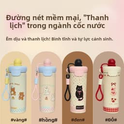 Bình giữ nhiệt ống hút inox 316 cấp thực phẩm chất lượng cao, cốc ống hút thể thao dung tích lớn 600ml 2
