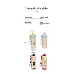 Bình giữ nhiệt ống hút inox 316 cấp thực phẩm chất lượng cao, cốc ống hút thể thao dung tích lớn 600ml 8