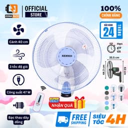 Quạt treo tường điều khiển từ xa Senko TR1628 công suất 47w 3 cánh chính hãng 1