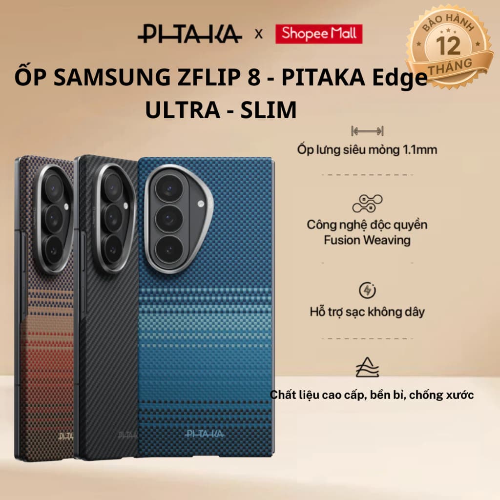 [Samsung Z Fold 8 Ultra ] Ốp lưng Pitaka Ultra-Slim vải dệt siêu mỏng cao cấp bảo vệ điện thoại
