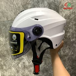 Nón bảo hiểm nửa đầu cho nam, kính dài chống nắng, chắn gió bụi, dáng thể thao, đa sắc màu, freesize 55-58cm. 5