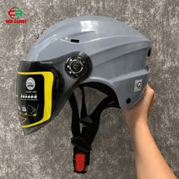 Nón bảo hiểm nửa đầu cho nam, kính dài chống nắng, chắn gió bụi, dáng thể thao, đa sắc màu, freesize 55-58cm. 4