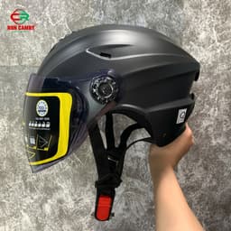 Nón bảo hiểm nửa đầu cho nam, kính dài chống nắng, chắn gió bụi, dáng thể thao, đa sắc màu, freesize 55-58cm. 2