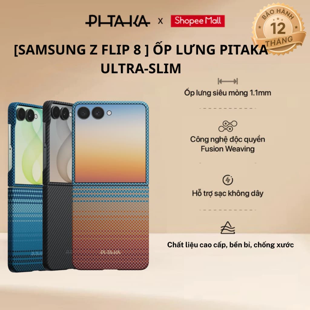 [Samsung Z Flip 8 ] Ốp lưng Pitaka Ultra-Slim mỏng nhẹ bảo vệ điện thoại chống trầy xước