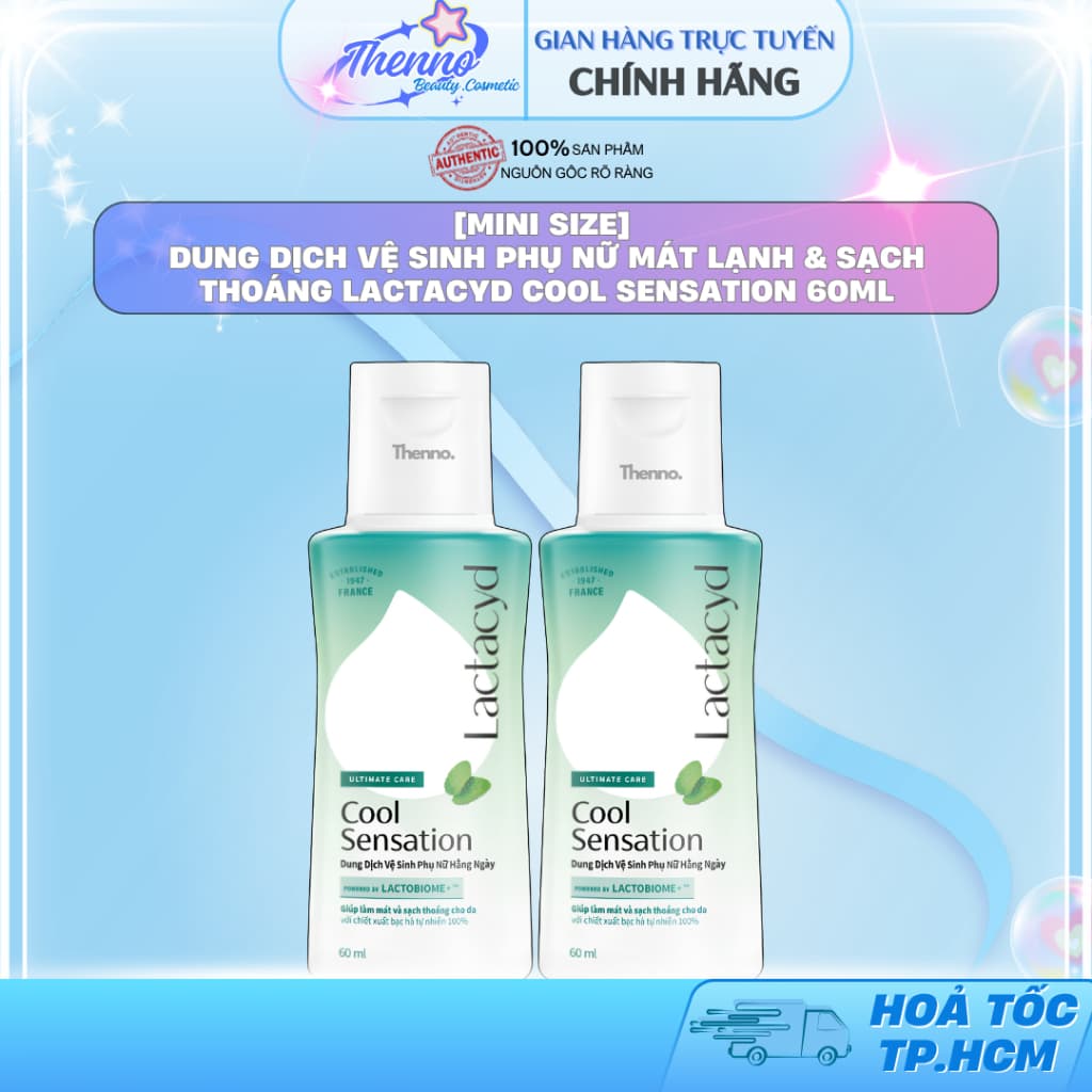 [Mini Size] Dung Dịch Vệ Sinh Phụ Nữ Mát Lạnh & Sạch Thoáng Lactacyd Cool Sensation 60ml