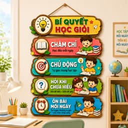 Bảng gỗ 5 điều Bác Hồ dạy thiếu niên nhi đồng, kích thước 30x40cm decor treo tường, treo lớp học ý nghĩa nhất 7