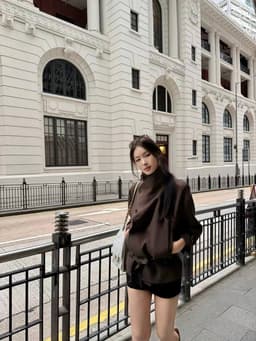[ Deal - Mở Bán] Áo Khoác Nữ Dáng Ngắn Cổ Cao Cài Khuy Lệch Có Đai Eo Phong Cách Hàn Quốc Chali AZ90 6