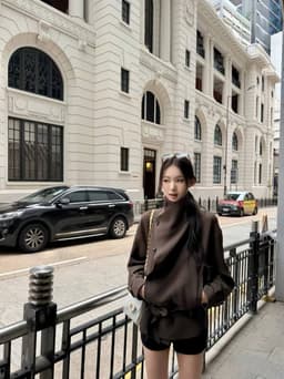 [ Deal - Mở Bán] Áo Khoác Nữ Dáng Ngắn Cổ Cao Cài Khuy Lệch Có Đai Eo Phong Cách Hàn Quốc Chali AZ90 3