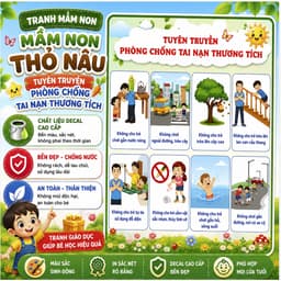 Tranh decan mầm non/ tuyên truyền phòng chống tai nạn thương tích 02 1