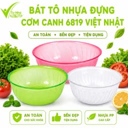 Set 10 Bát Tô Nhựa Lòng Sâu Việt Nhật 6819 Đựng Thực Phẩm Rau Củ Trái Cây GD341 1