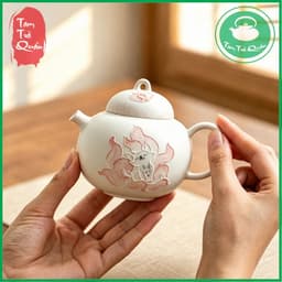Ấm trà sứ độc ẩm họa tiết cáo 9 đuôi 120ml 3