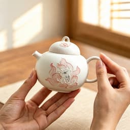 Ấm trà sứ độc ẩm họa tiết cáo 9 đuôi 120ml 4
