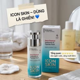 Kem dưỡng cấp ẩm sâu và duy trì độ ẩm Icon Skin Aqua Essence Hyaluronic & Peptide Fluid 3