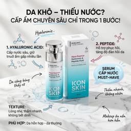 Kem dưỡng cấp ẩm sâu và duy trì độ ẩm Icon Skin Aqua Essence Hyaluronic & Peptide Fluid 4
