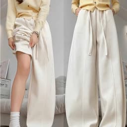 Quần ống rộng nữ dáng suông APT Unisex Chất liệu vải nhung tăm dày dặn kiểu dáng thoải mái năng động 4