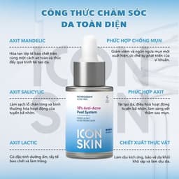 Peel da không bong cho da dầu, da hỗn hợp Icon Skin 18% Anti-Acne Peel System 4