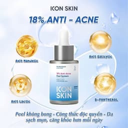 Peel da không bong cho da dầu, da hỗn hợp Icon Skin 18% Anti-Acne Peel System 3