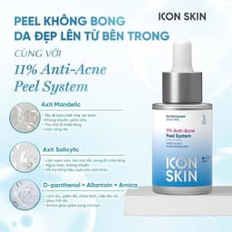 Peel da không bong cho da nhiễm corticoid, da nhạy cảm Icon Skin 11% Anti-Acne Peel System 3