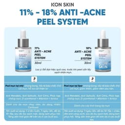 Peel da không bong cho da nhiễm corticoid, da nhạy cảm Icon Skin 11% Anti-Acne Peel System 4