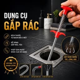 Dụng Cụ Gắp Rác Dài 0.6 - 3 Mét - Cây Que Gắp Lông Tóc Siêu Việt Thông Tắc Bồn - Ống Cống, Gắp Đồ Bị Rơi MOGEE 1