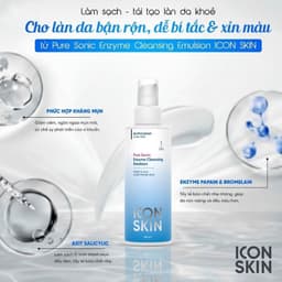 Sữa rửa mặt cho da dầu, da hỗn hợp Icon Skin Pure Sonic Enzyme Cleansing Emulsion 3