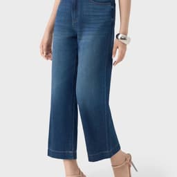 9198 - Quần Jean nữ ống suông cạp cao GenViet Jean 100% cotton 2