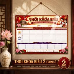 Bảng Thời Khóa Biểu 2 Trong 1 (Tặng Bút Viết Xóa Được) - Khổ 20x30cm Tiện Lợi Ý Nghĩa Cho Bé 1